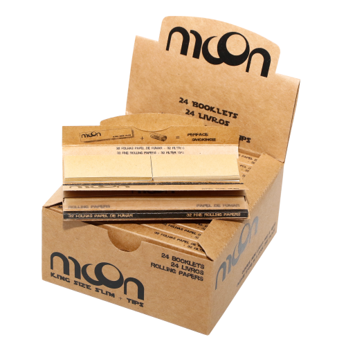 Expositor c/ 24 Livros Papel Fumar MOON K.S. Brown+Filtros